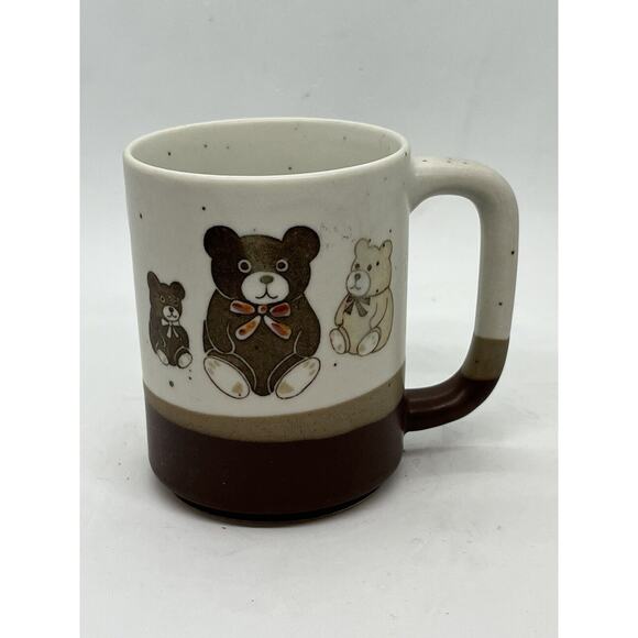 Vintage Otagiri Teddy Bears Speckled 3 Tone 8oz Stoneware Coffee Cup Mugs Japan - Picture 2 of 7